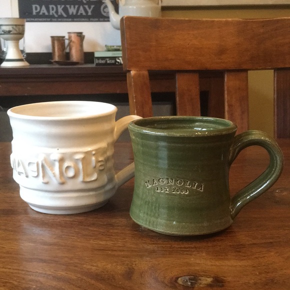 2 Magnolia Market Rustic Pottery Stoneware Mugs Waco Texas Joanna Gaines - Picture 1 of 15